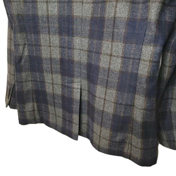 Banana Republic Wool Blazer Jacket Men 42 Long Plaid Unstructured Tailored Fit - Picture 11 of 15